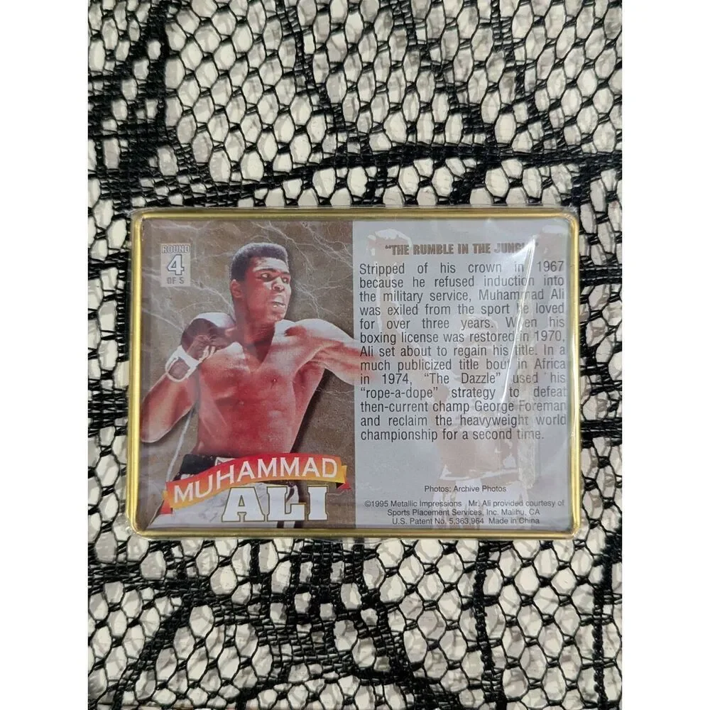 Muhammad Ali Metallic Impressions Embossed Metal Card Set w/ Tin | NIB | 1995 - Picture 14 of 16